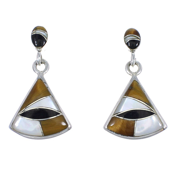 Multicolor Sterling Silver Post Dangle Earrings YX70833